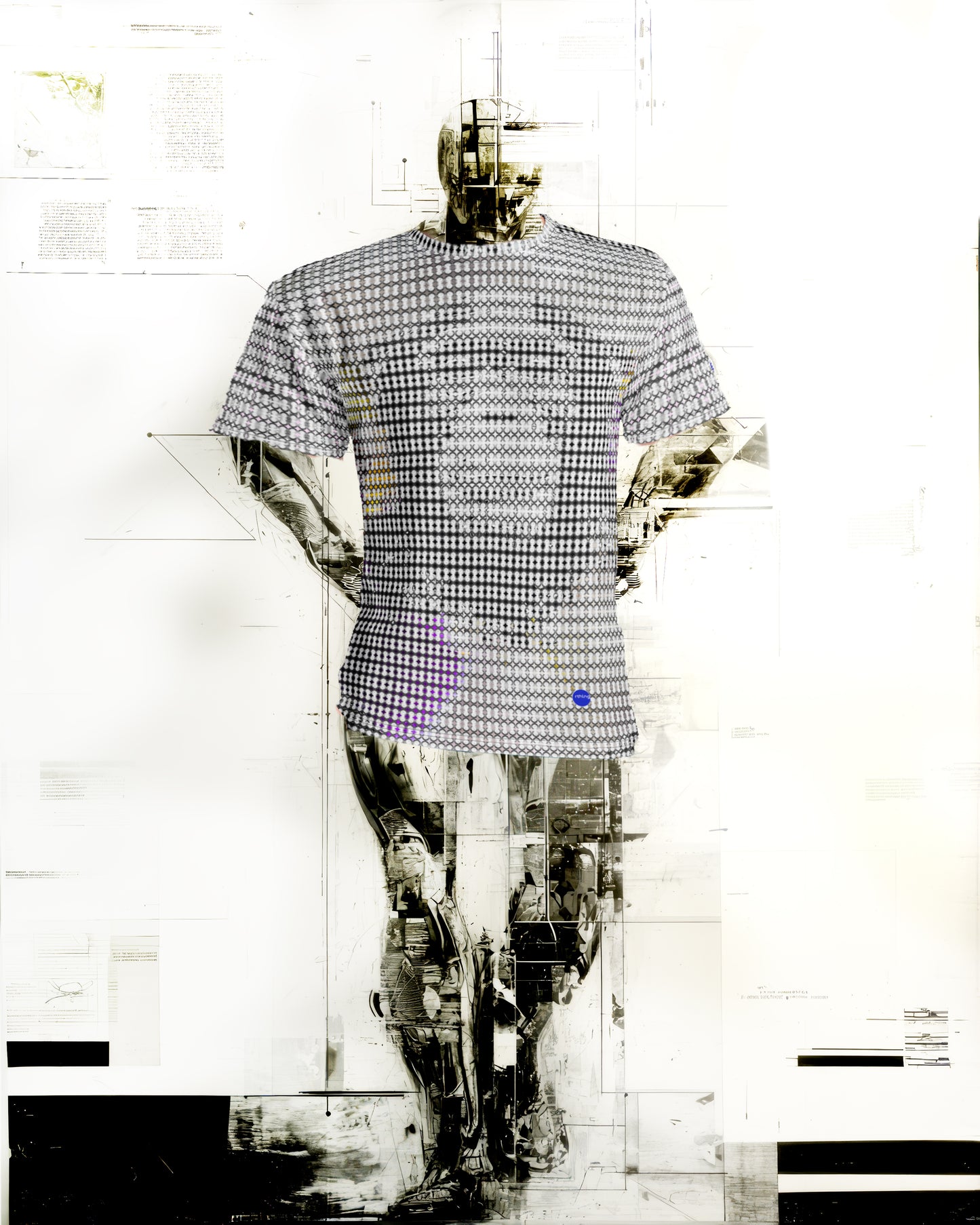 Dot Chimp T One | Faux Forward Pixelated Primate Evolution Glitch Streetwear