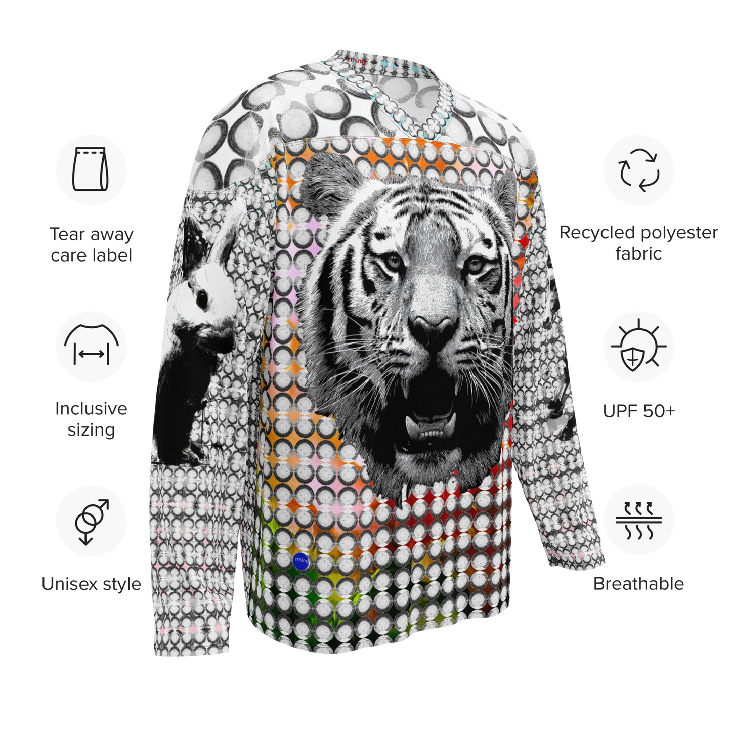 Dot TGR Horse & Bunny Sleeves Recycled hockey fan jersey