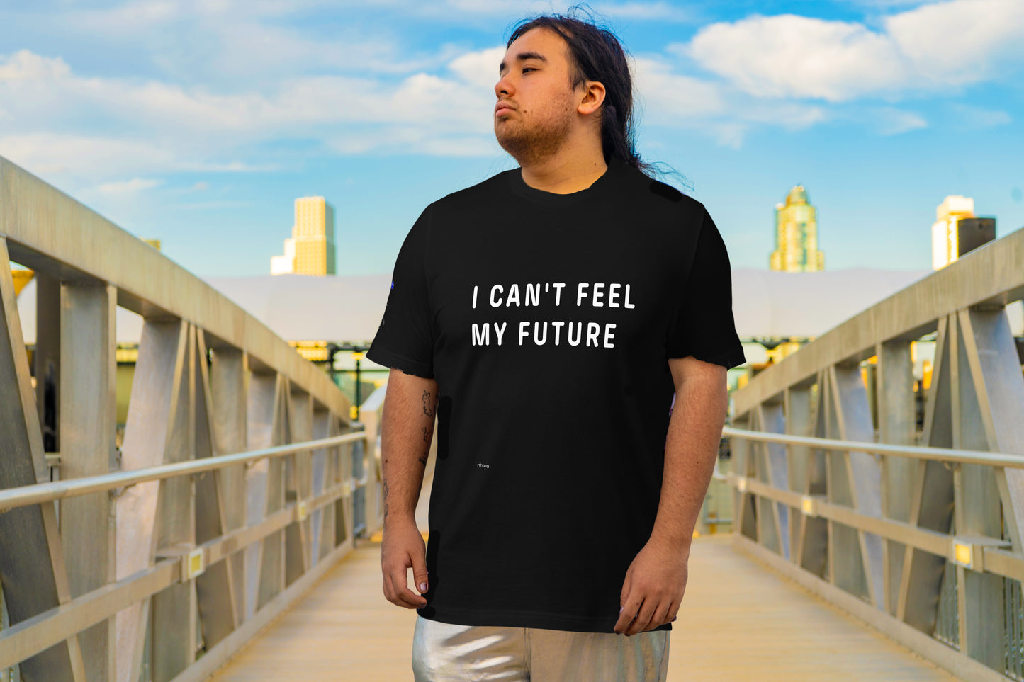 I CAN'T FEEL MY FUTURE Unisex t-shirt Cynical Graphic Tees for High-IQ Pessimists