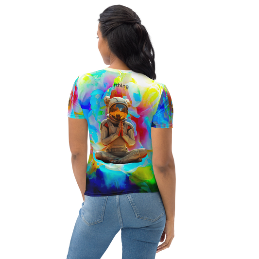 Astro Zen One Femme T | Floral Astronaut Zen Streetwear For The Mindful